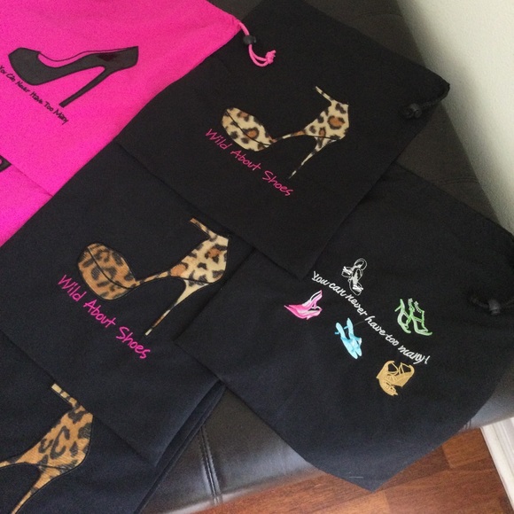 6 Miamica Embroidery Travel/Storage Shoes Dust Bag - Picture 10 of 13